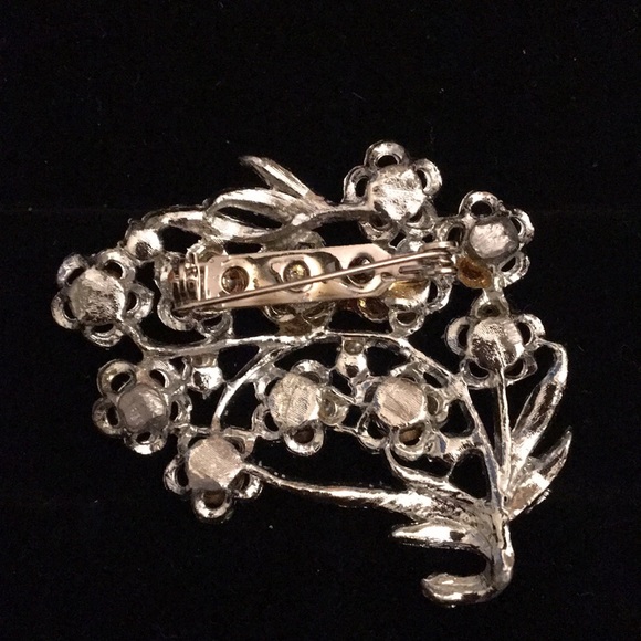 Silver and Rhinestone Pin - Picture 5 of 5